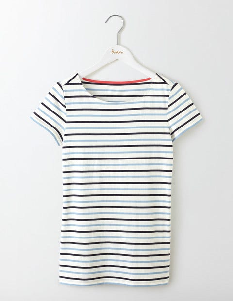 Short Sleeve Breton - Whitewash Blue Multi Stripe Short Sleeve Breton - Whitewash Blue Multi Stripe