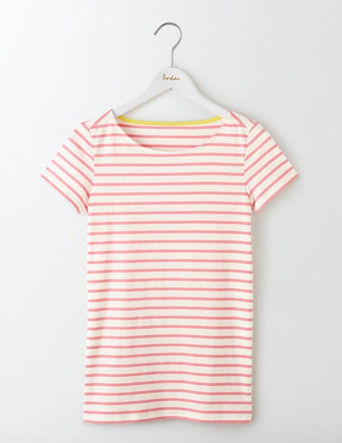Short Sleeve Breton - Ivory/Pink Fizz Short Sleeve Breton - Ivory/Pink Fizz