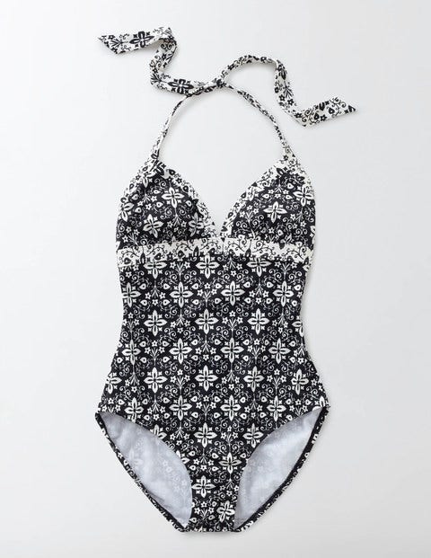 Ischia Halter Swimsuit - Black Collage Ischia Halter Swimsuit - Black Collage