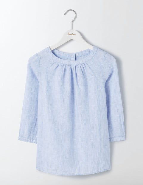 Katie Top - Powder Blue W/ White Stripe Katie Top - Powder Blue W/ White Stripe
