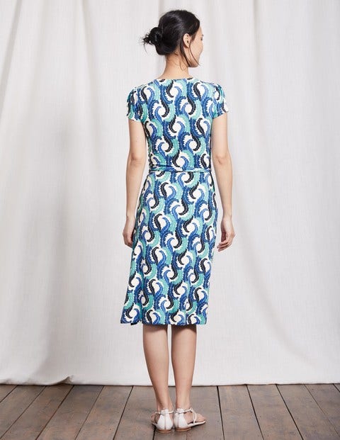 Summer Wrap Dress - Blues Acanthus Leaf Summer Wrap Dress - Blues Acanthus Leaf