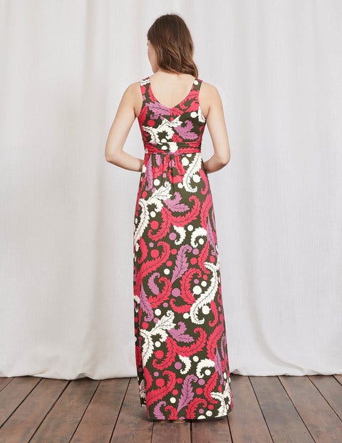 Twist Front Jersey Maxi Dress - Multi Acanthus Leaf Twist Front Jersey Maxi Dress - Multi Acanthus Leaf