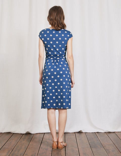 Margot Jersey Dress - Santorini Blue Pom Pom Margot Jersey Dress - Santorini Blue Pom Pom