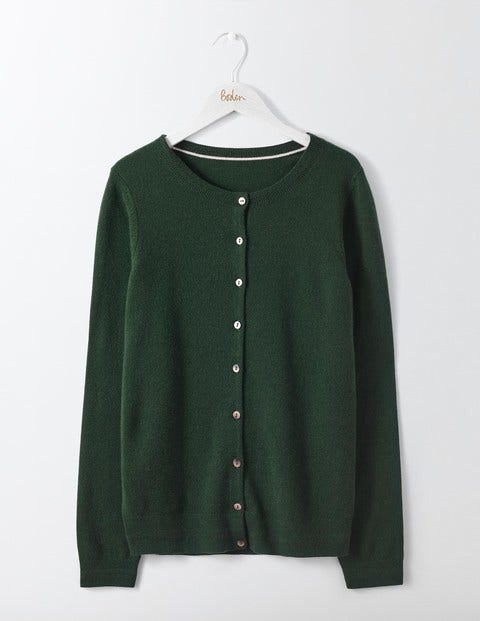 Cashmere Crew Cardigan - Emerald Night Cashmere Crew Cardigan - Emerald Night