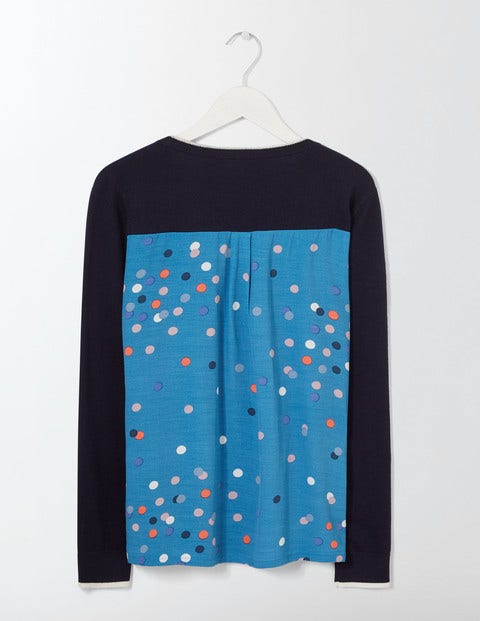 Eva Woven Mix Jumper - Solstice Blue Confetti Spot Eva Woven Mix Jumper - Solstice Blue Confetti Spot