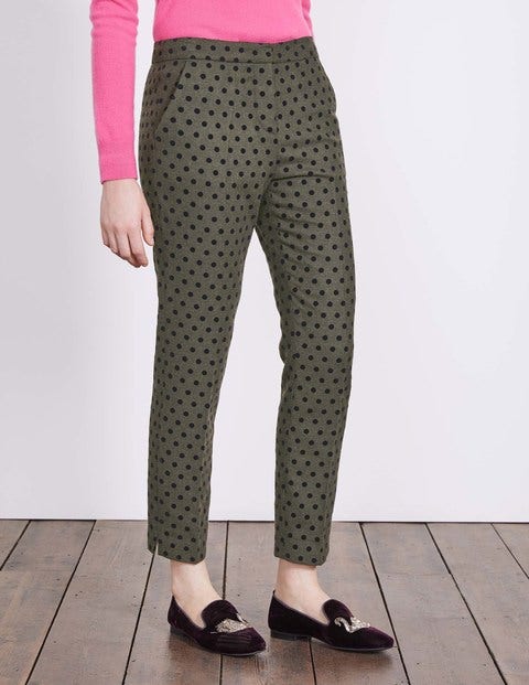 Mirabelle 7/8 Trousers - Fell Green With Navy Spot Mirabelle 7/8 Trousers - Fell Green With Navy Spot