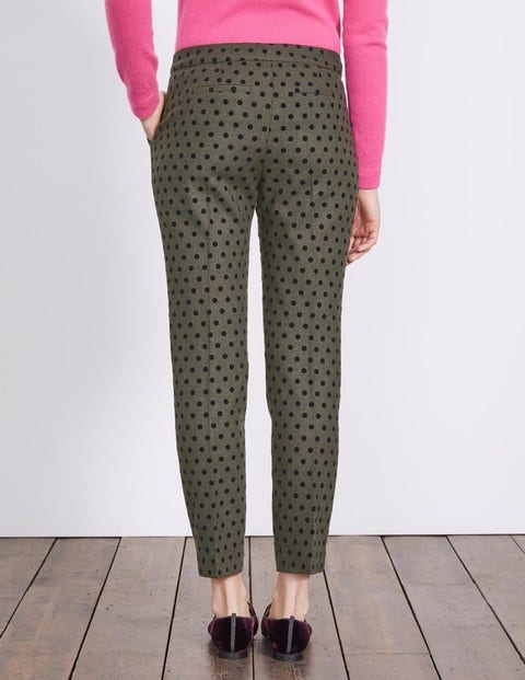 Mirabelle 7/8 Trousers - Fell Green With Navy Spot Mirabelle 7/8 Trousers - Fell Green With Navy Spot