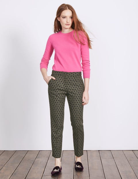 Mirabelle 7/8 Trousers - Fell Green With Navy Spot Mirabelle 7/8 Trousers - Fell Green With Navy Spot