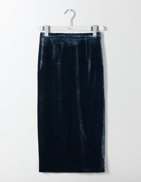 Lorna Velvet Pencil Skirt - Ink Pot Lorna Velvet Pencil Skirt - Ink Pot