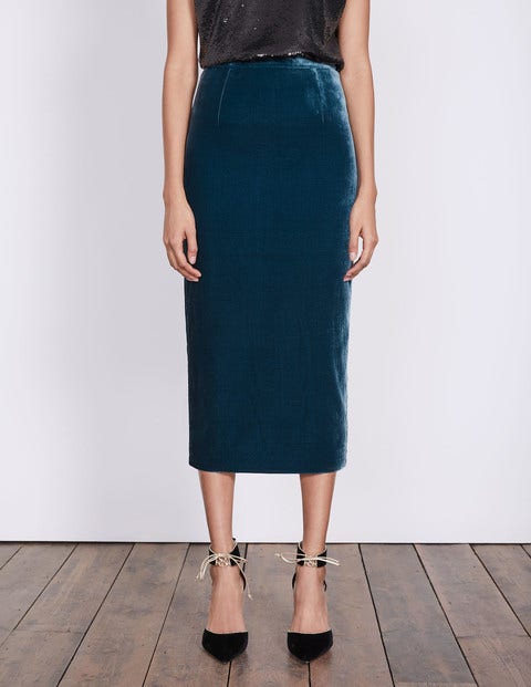 Lorna Velvet Pencil Skirt - Ink Pot Lorna Velvet Pencil Skirt - Ink Pot