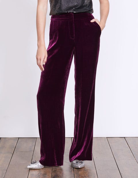 Velvet Wide Leg Pants - Blackforest Velvet Wide Leg Pants - Blackforest