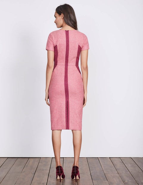 Olivia Wool Dress - Party Pink Herringbone Olivia Wool Dress - Party Pink Herringbone
