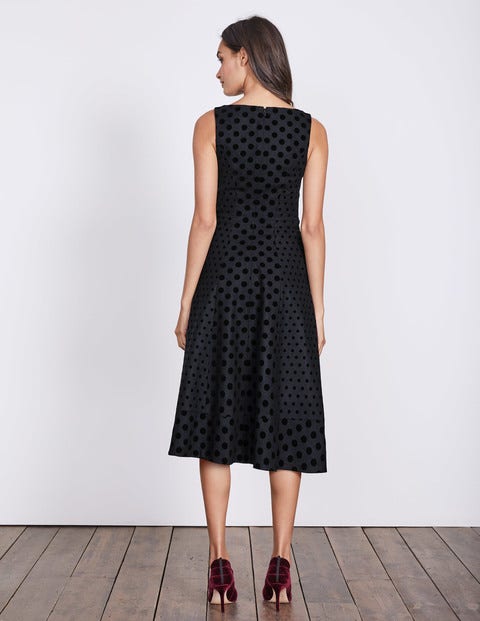 Caitlin Dress - Navy Flock Spot Caitlin Dress - Navy Flock Spot