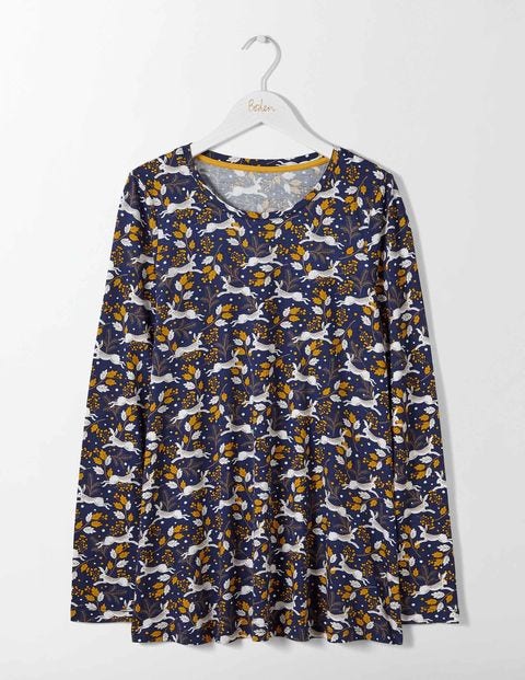 Libby Jersey Top - Navy Field Hare Libby Jersey Top - Navy Field Hare