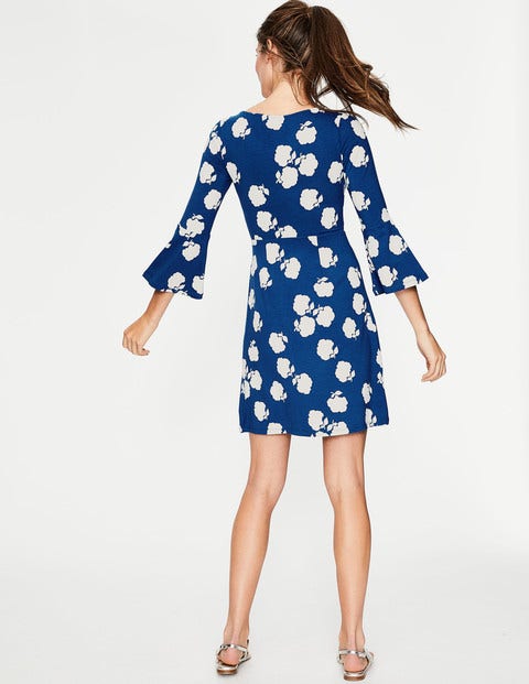 Miriam Jersey Tunic - Lupine Blue Woodblock Floral Miriam Jersey Tunic - Lupine Blue Woodblock Floral
