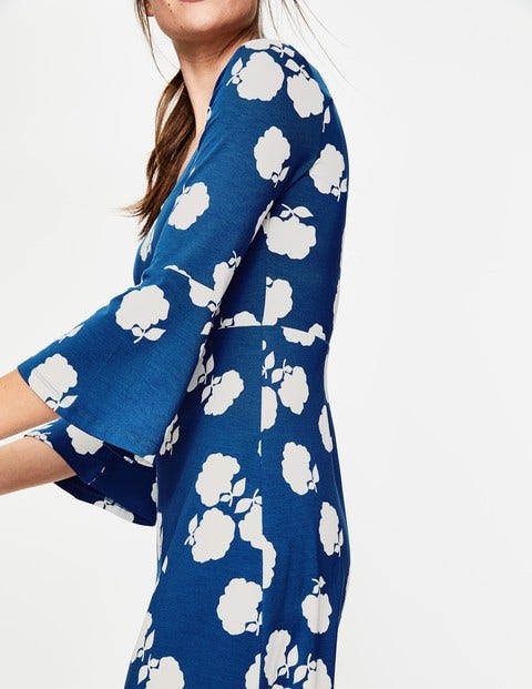 Miriam Jersey Tunic - Lupine Blue Woodblock Floral Miriam Jersey Tunic - Lupine Blue Woodblock Floral
