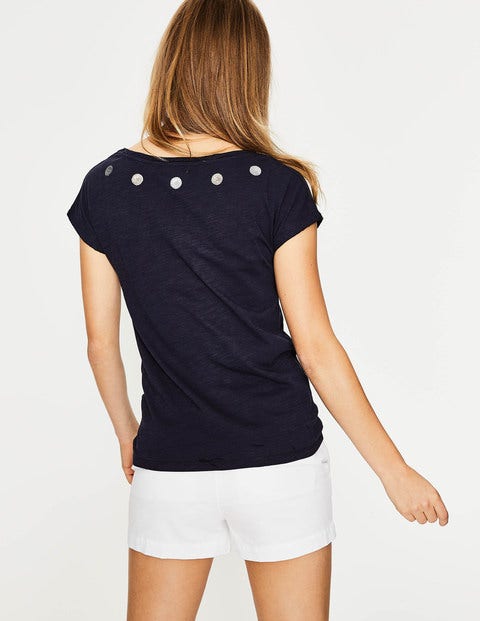 Natalie Jersey Tee - Navy/Pewter Natalie Jersey Tee - Navy/Pewter