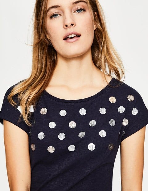 Natalie Jersey Tee - Navy/Pewter Natalie Jersey Tee - Navy/Pewter