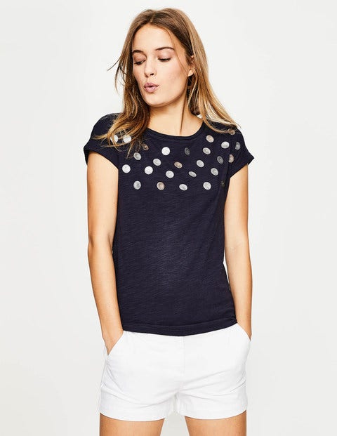 Natalie Jersey Tee - Navy/Pewter Natalie Jersey Tee - Navy/Pewter