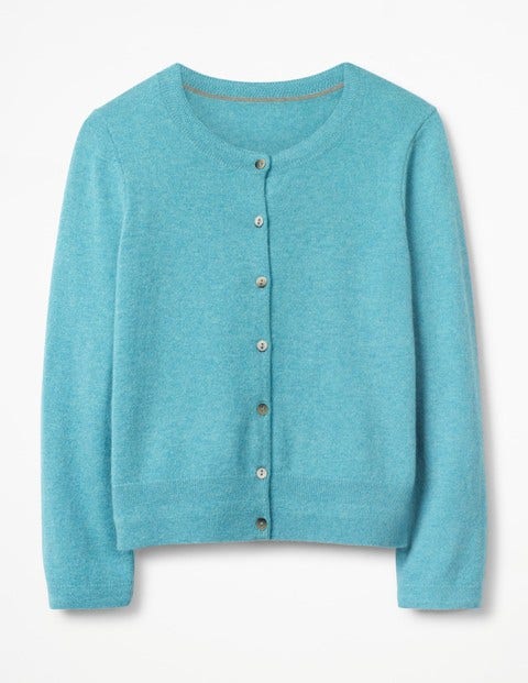 Cashmere Crop Crew Cardigan - Oxygen Melange Cashmere Crop Crew Cardigan - Oxygen Melange