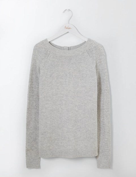 Avery Button Back Jumper - Silver Melange Avery Button Back Jumper - Silver Melange