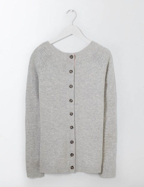 Avery Button Back Jumper - Silver Melange Avery Button Back Jumper - Silver Melange