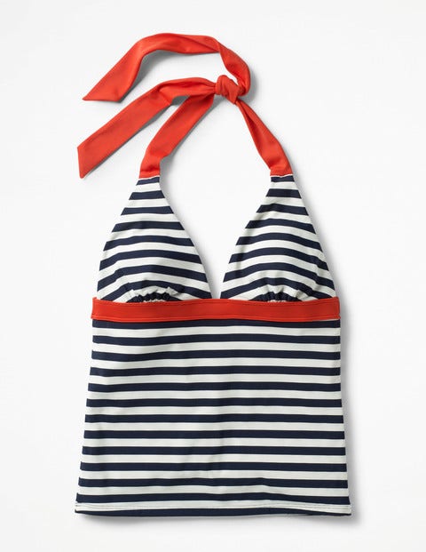 Positano Halter Tankini Top - Navy/Ivory Stripe Positano Halter Tankini Top - Navy/Ivory Stripe