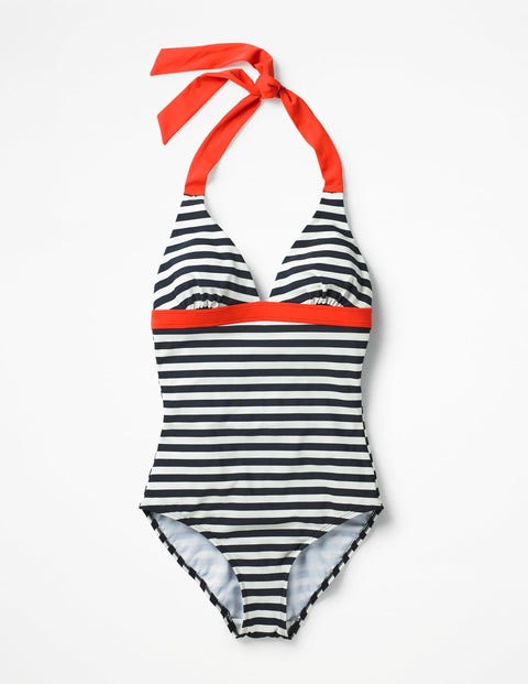 Positano Halter Swimsuit - Navy/Ivory Stripe Positano Halter Swimsuit - Navy/Ivory Stripe
