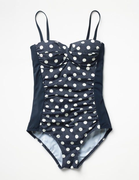 Amalfi Bandeau Swimsuit - Navy/Ivory Spot Amalfi Bandeau Swimsuit - Navy/Ivory Spot