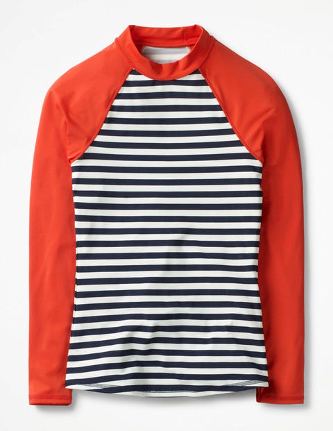 Badeshirt Mit Sonnenschutz - Navy/Naturweiß, Gestreift Badeshirt Mit Sonnenschutz - Navy/Naturweiß, Gestreift