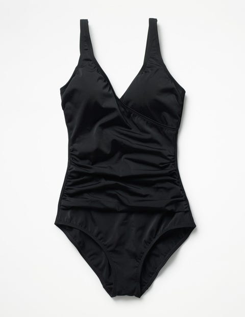 Wrap Front Swimsuit - Black Wrap Front Swimsuit - Black