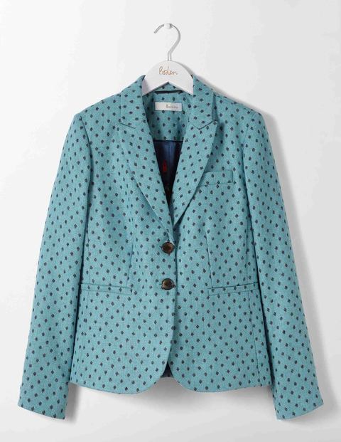 Elizabeth British Tweed Blazer - Blue and Grey Melange Spot Elizabeth British Tweed Blazer - Blue and Grey Melange Spot