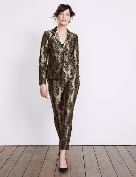 Jacquard Party Trousers - Black and Pewter Jacquard Jacquard Party Trousers - Black and Pewter Jacquard