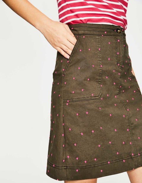 Chinorock - Khaki mit neonrosa Tupfen Chinorock - Khaki mit neonrosa Tupfen