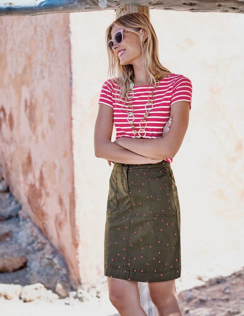 Chinorock - Khaki mit neonrosa Tupfen Chinorock - Khaki mit neonrosa Tupfen