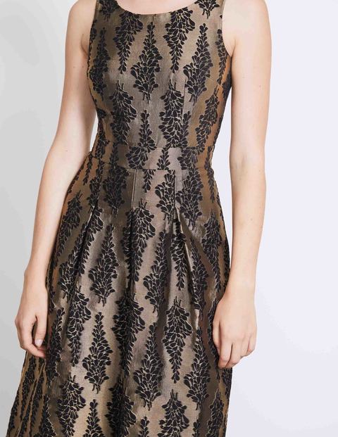 Jacquard Party Dress - Black and Pewter Jacquard Jacquard Party Dress - Black and Pewter Jacquard