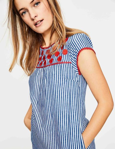 Rosalind Dress - Klein Blue/Ecru Stripe Rosalind Dress - Klein Blue/Ecru Stripe