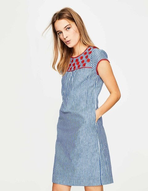 Rosalind Dress - Klein Blue/Ecru Stripe Rosalind Dress - Klein Blue/Ecru Stripe