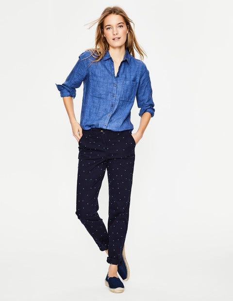 Rachel Chinohose - Navy/Blassblau, Getupft Rachel Chinohose - Navy/Blassblau, Getupft