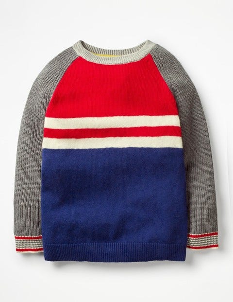 Hotchpotch Crew Sweater - Salsa Red/Blue Hotchpotch Hotchpotch Crew Sweater - Salsa Red/Blue Hotchpotch