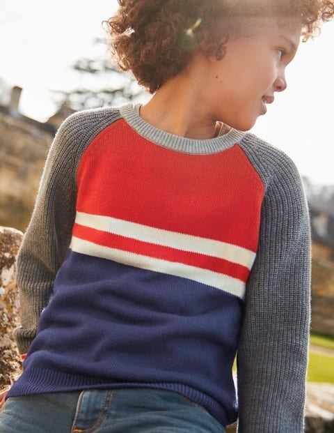 Hotchpotch Crew Sweater - Salsa Red/Blue Hotchpotch Hotchpotch Crew Sweater - Salsa Red/Blue Hotchpotch