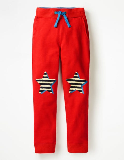 Appliqué Sweatpants - Salsa Red Stars Appliqué Sweatpants - Salsa Red Stars
