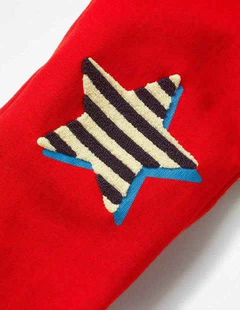 Appliqué Sweatpants - Salsa Red Stars Appliqué Sweatpants - Salsa Red Stars