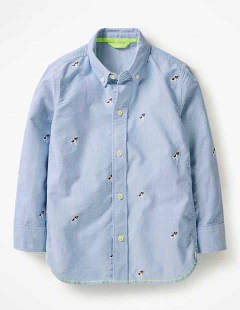 Embroidered Shirt - Oxford Blue Embroidered Sprout Embroidered Shirt - Oxford Blue Embroidered Sprout