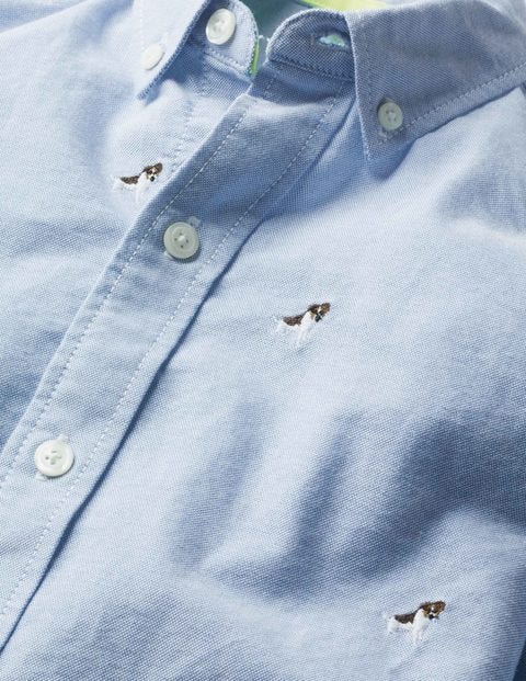 Embroidered Shirt - Oxford Blue Embroidered Sprout Embroidered Shirt - Oxford Blue Embroidered Sprout