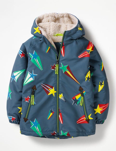 Sherpa-Lined Anorak - Robot Blue Superstar Sherpa-Lined Anorak - Robot Blue Superstar