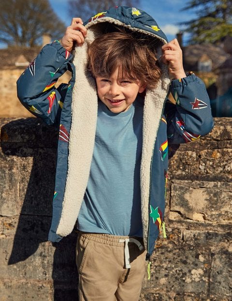 Sherpa-Lined Anorak - Robot Blue Superstar Sherpa-Lined Anorak - Robot Blue Superstar