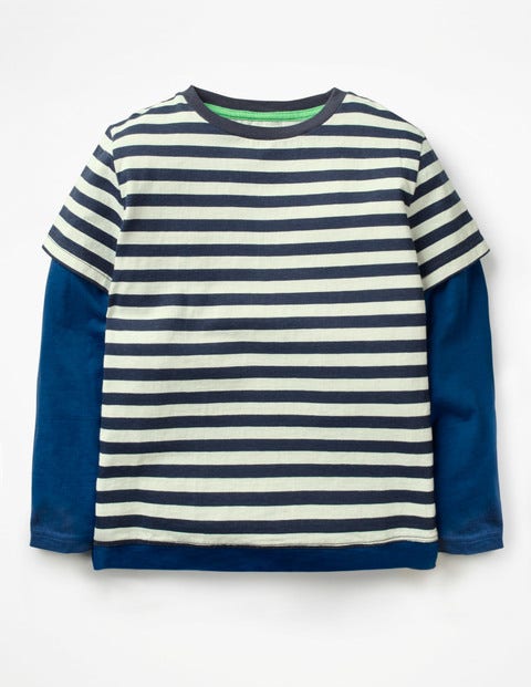 Layered T-Shirt - Ecru/School Navy Layered T-Shirt - Ecru/School Navy