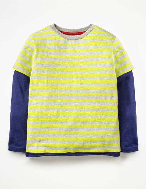 Layered T-Shirt - Lime Cordial Green/Grey Jaspe Layered T-Shirt - Lime Cordial Green/Grey Jaspe