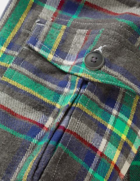 Gebürstete Tartan-Cargohose - Grau Meliert/Astrogrün, Kariert Gebürstete Tartan-Cargohose - Grau Meliert/Astrogrün, Kariert